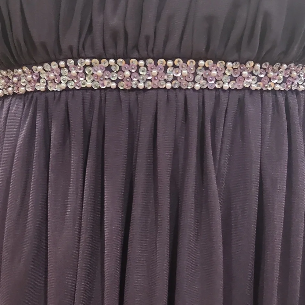 London Times Purple Tie-Strap Midi Dress - Picture 3 of 11